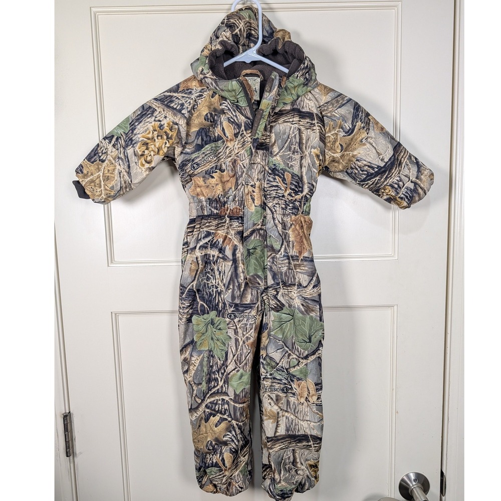 Cabelas Toddler Seclusion 3D Camo Insulated Snowsuit Hooded One Piece 2T